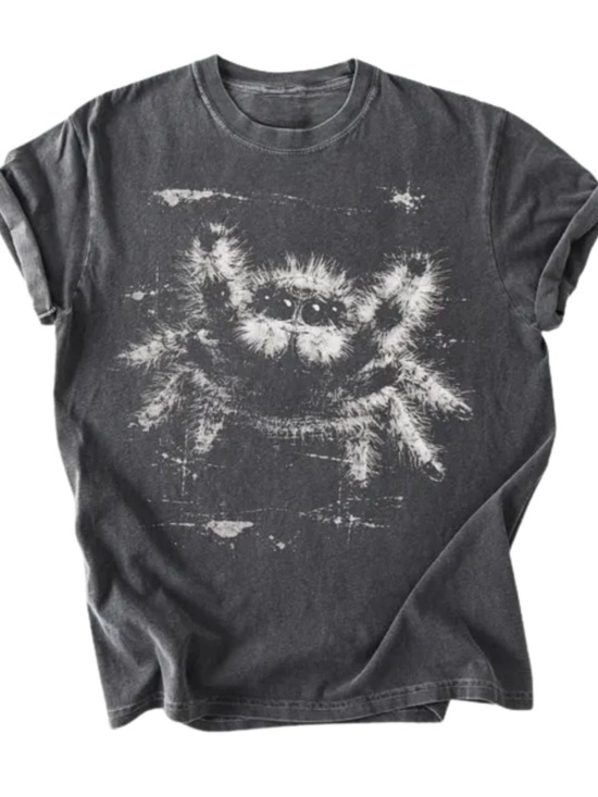 Gildan Tops - Gildan Short Sleeve Tee with White Spider Graphic, Halloween shirt